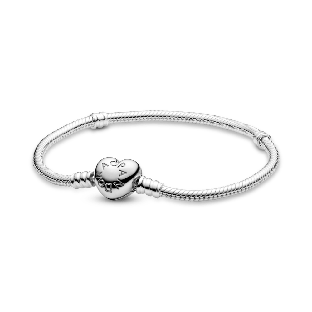 Bracelete Pandora Moments com Fecho de Coração Prata
